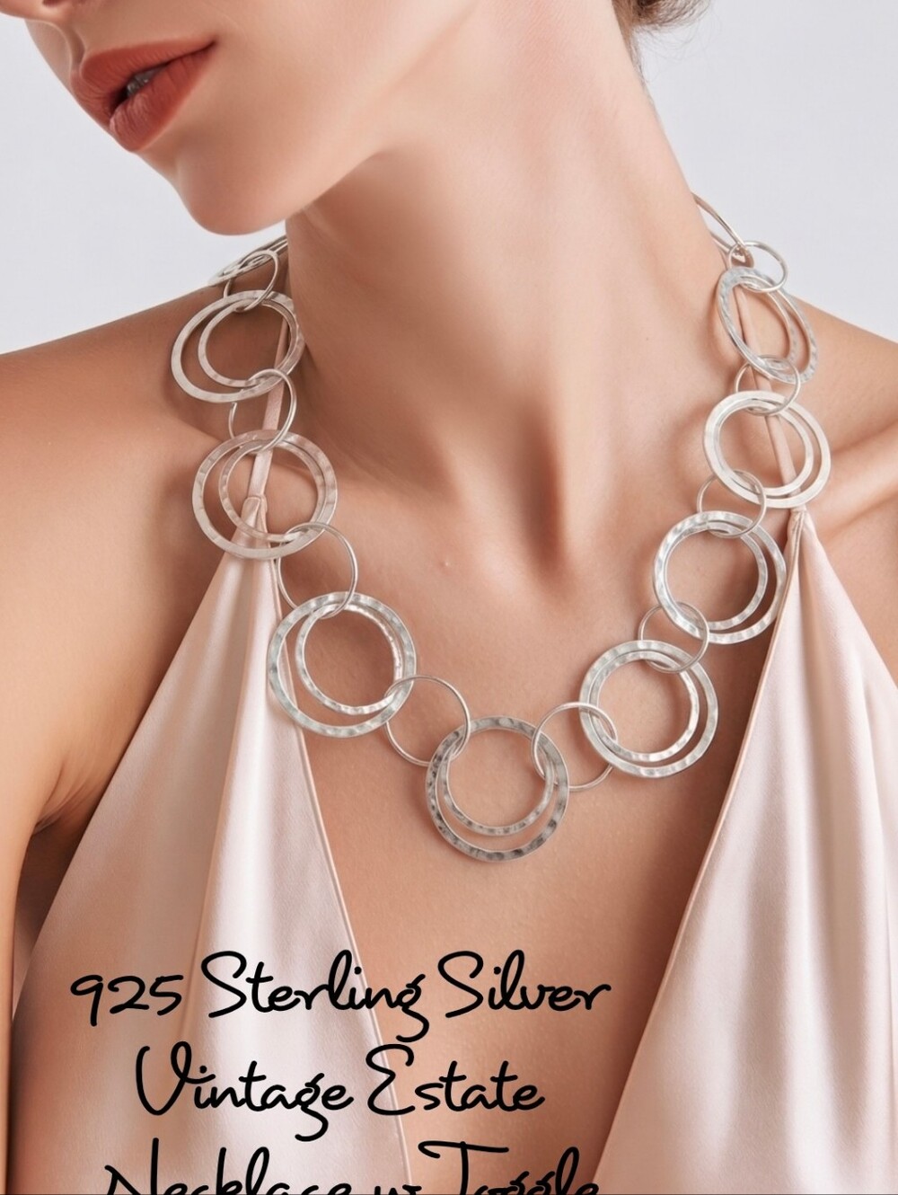 Vintage ST THOMAS hoops Sterling silver 925 toggle necklace 32g sterling silver - Picture 1 of 16